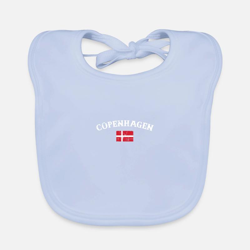 Copenhague Danemark Vintage Danish Flag Dane Bavoir bio Bébé