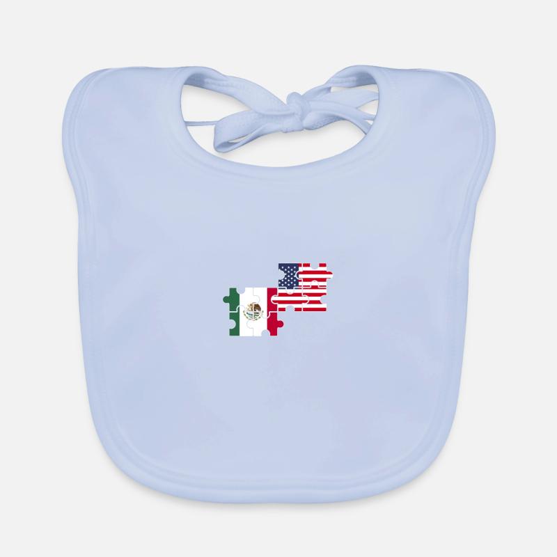 Mexique États-Unis Drapeau Mexicains américains Bavoir bio Bébé
