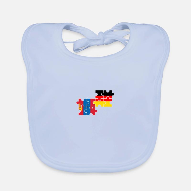 Mongolia Germany Flag German Mongolian Organic Baby Bibs