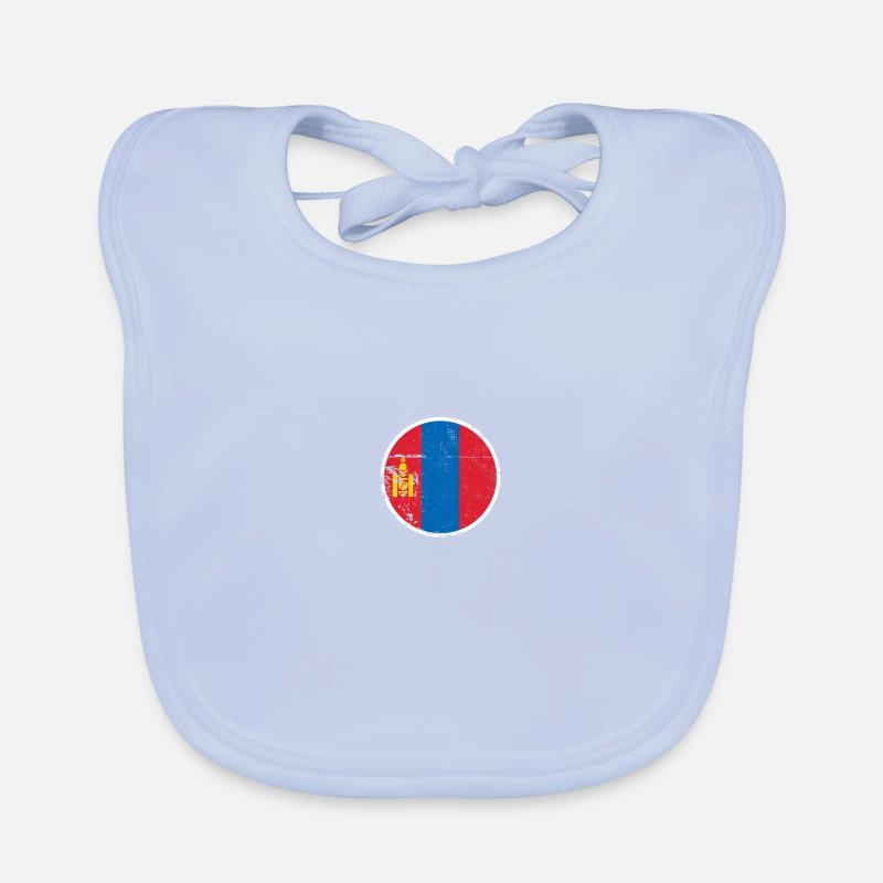 Mongolie Vintage Drapeau mongol Bavoir bio Bébé