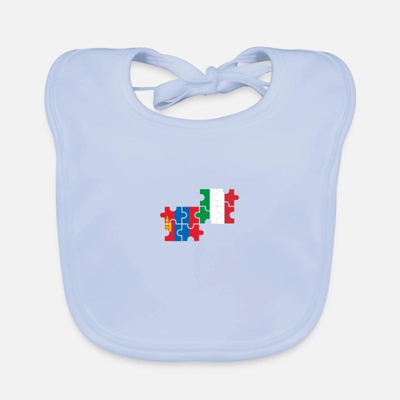 Mongolia Italy Flag Italian Mongolian Organic Baby Bibs