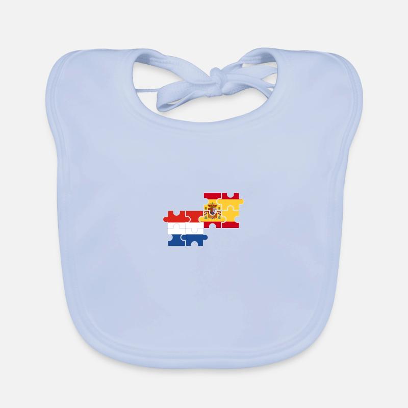 Netherlands Spain Flag Dutch Organic Baby Bibs