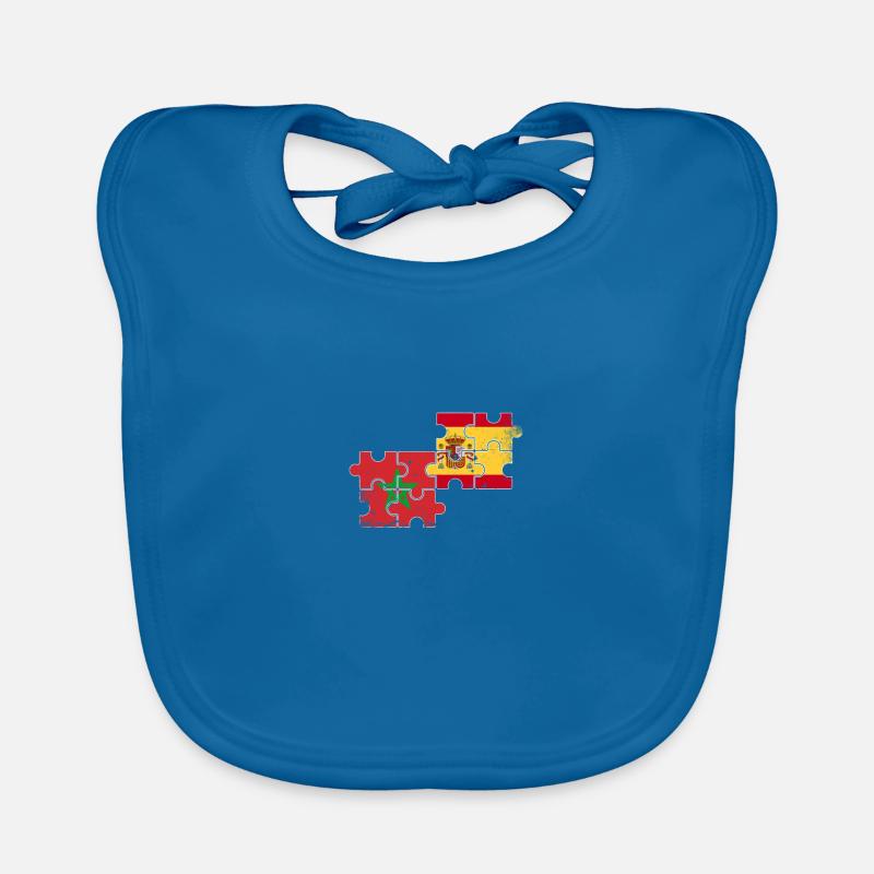 Maroc Espagne Vintage Drapeau Espagnol Marocains Bavoir bio Bébé