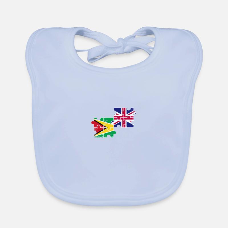 Guyane Royaume-Uni Vintage drapeau britannique guyanais Bavoir bio Bébé