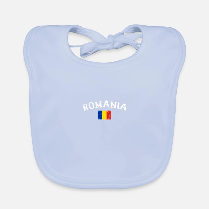 România Vintage Roumain Roumain Drapeau Roumain Bavoir bio Bébé