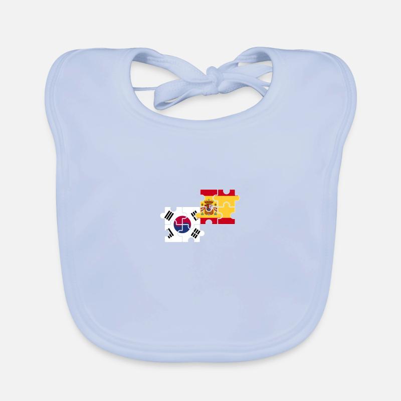Corée du Sud, Espagne, drapeau, Espagnols, Sud-Coréens Bavoir bio Bébé
