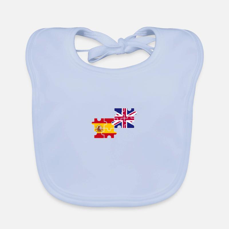Espagne Royaume-Uni Drapeau Espagnol britannique Bavoir bio Bébé