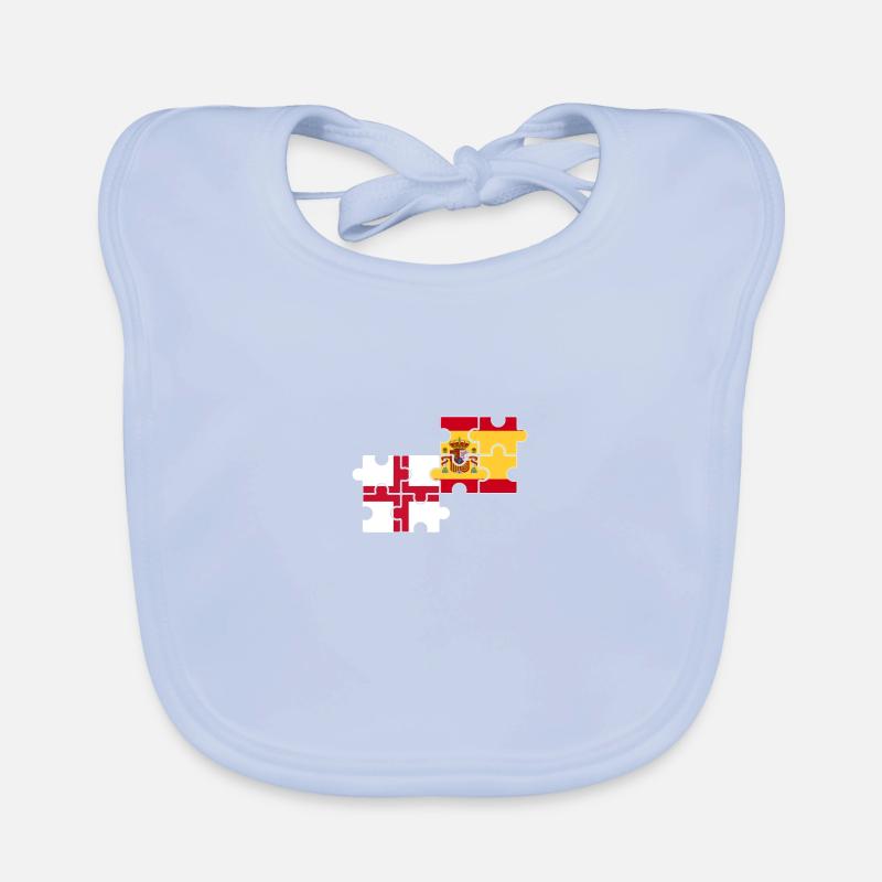 Angleterre, Espagne, drapeau, Espagnol, Anglais Bavoir bio Bébé