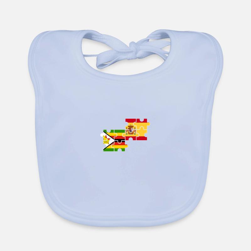 Zimbabwe Espagne Drapeau Espagnol Zimbabwéen Bavoir bio Bébé