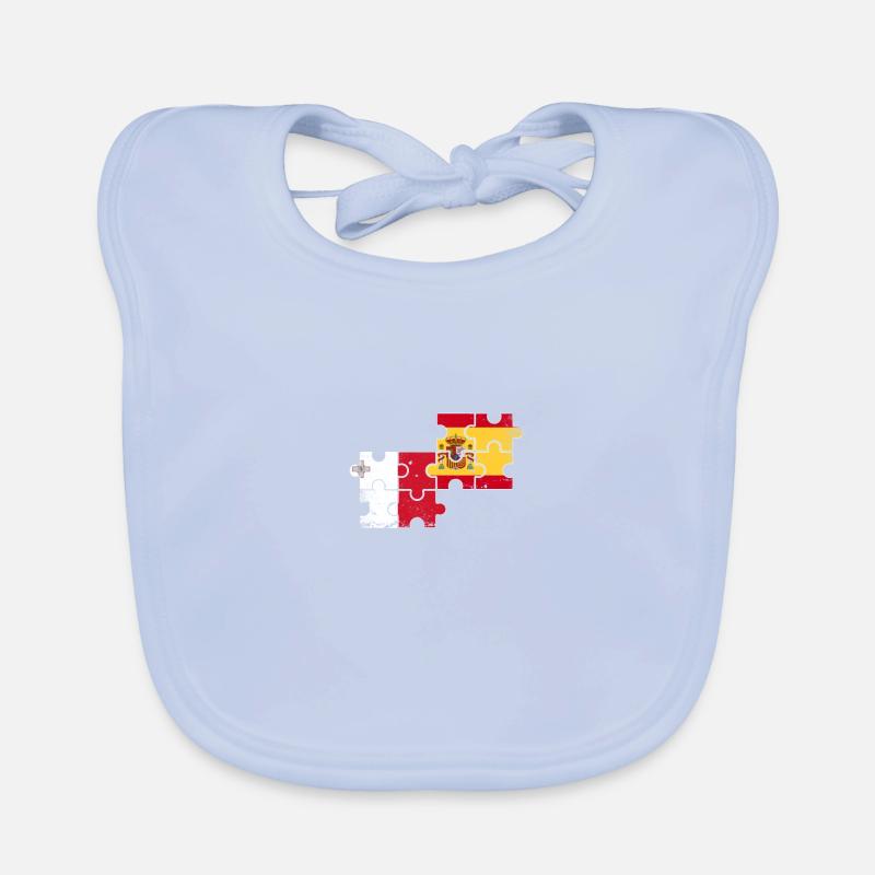 Malte Espagne Vintage drapeau espagnol maltais Bavoir bio Bébé
