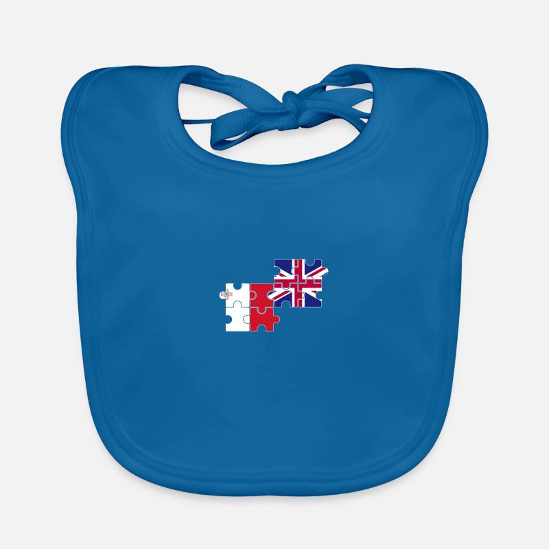 Malta UK Flag British Maltese Organic Baby Bibs