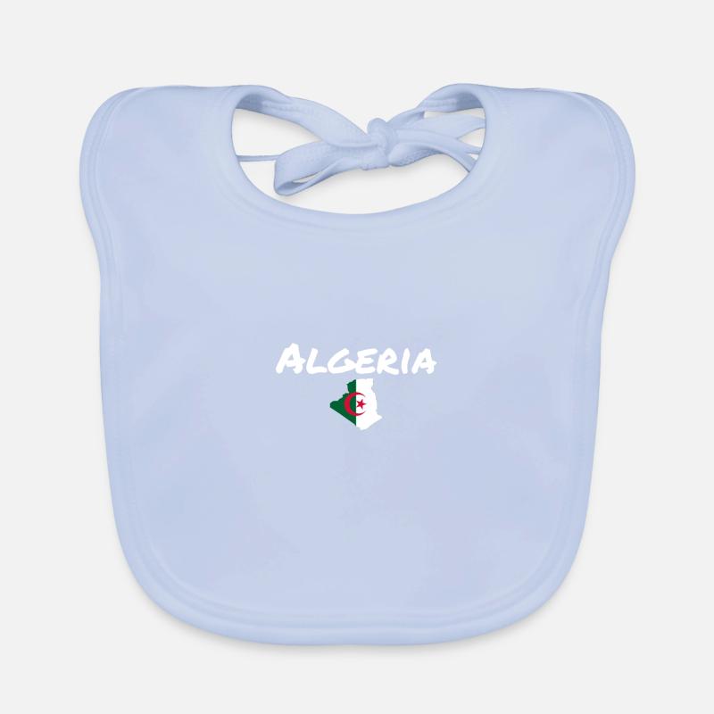 Carte de l’Algérie Algérie Drapeau algérien Bavoir bio Bébé