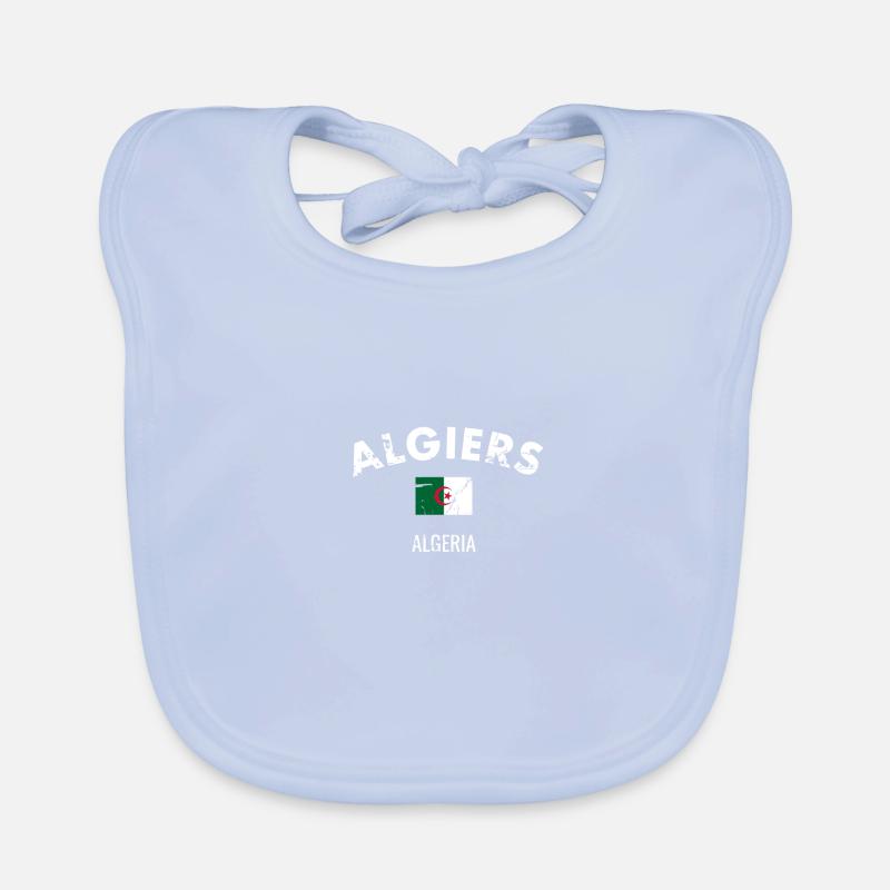 Algiers Vintage Algeria Algerian Flag Organic Baby Bibs