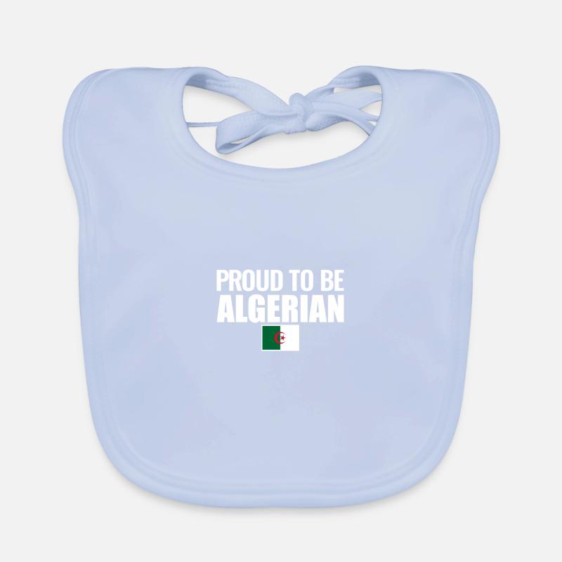 Fier d’être algérien Drapeau algérien Bavoir bio Bébé
