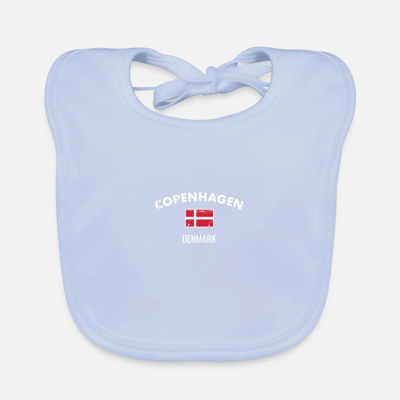 Copenhague Danemark Drapeau danois vintage Bavoir bio Bébé