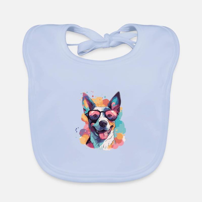 Chien heureux 3 Bavoir bio Bébé