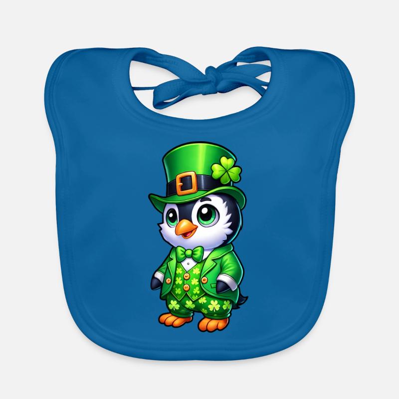 Mignon Dessin Animé Pingouin Saint-Patrick Bavoir bio Bébé