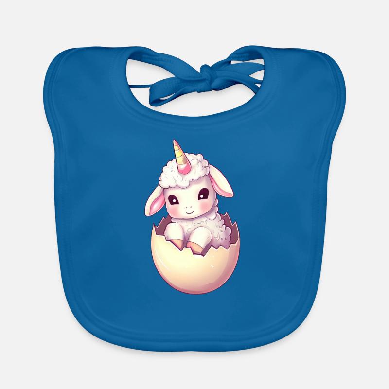 Sheep with unicorn in eggshell Imaginative Organic Baby Bibs