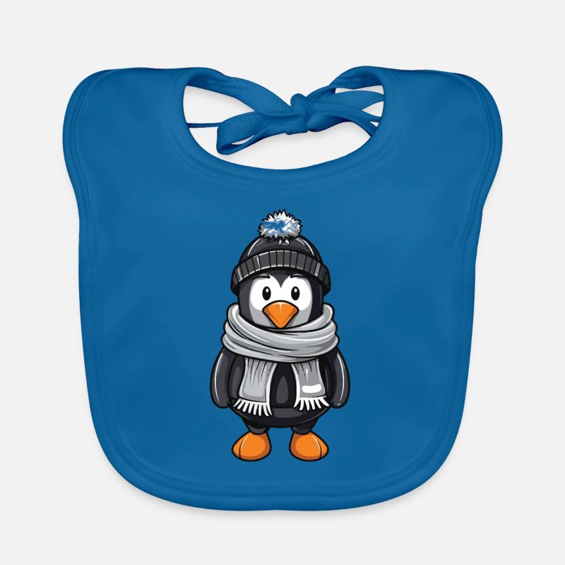 Pinguin Winter Comic Baby Bio-Lätzchen
