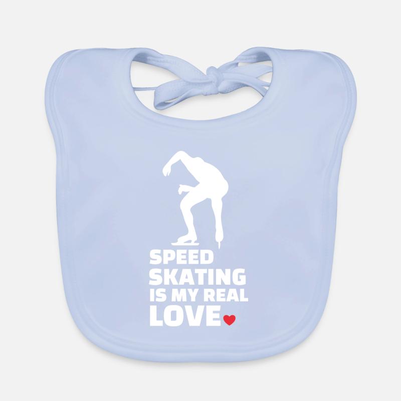 I love speed skating Organic Baby Bibs