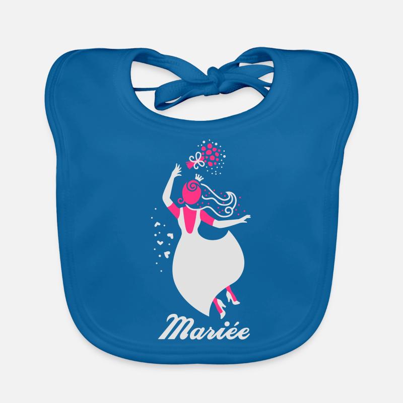 future mariée - evjf - équipe de la mariée - 2C - Bavoir bio Bébé - bleu paon