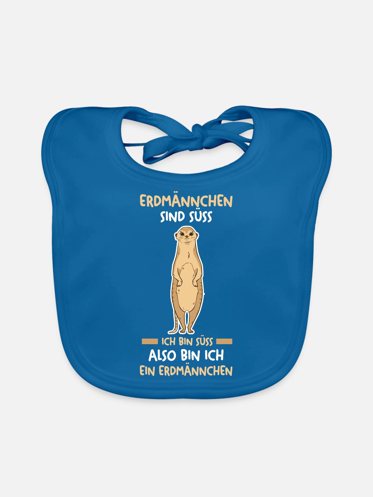 Erdmännchen - Baby Bio-Lätzchen - Pfauenblau - Vorne