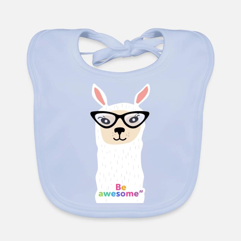 Lama mit Brille mit dem Satz "be awesome" Baby Bio-Lätzchen