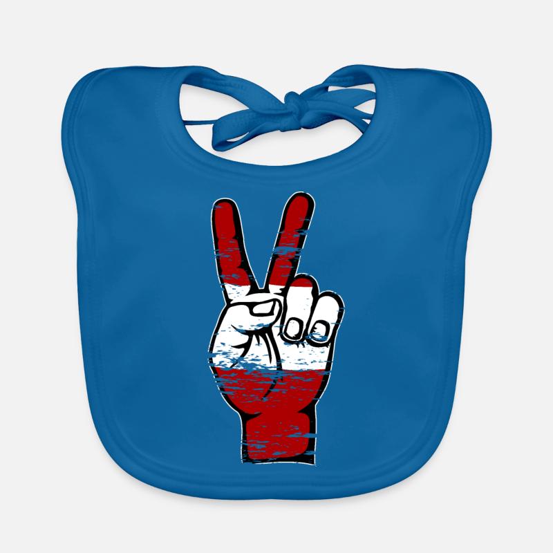 Drapeau de l’Autriche Paix Symbole de victoire utilisé Bavoir bio Bébé