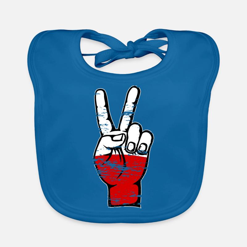 Symbole de victoire de la paix du drapeau de la Pologne utilisé Bavoir bio Bébé