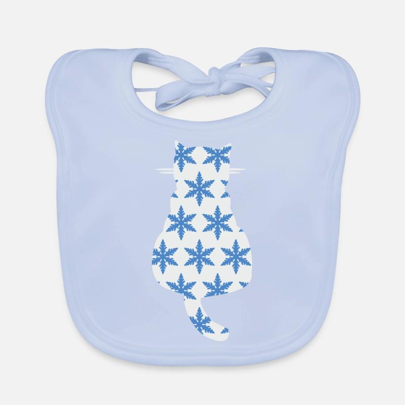 Katze mit Schneeflocken Baby Bio-Lätzchen