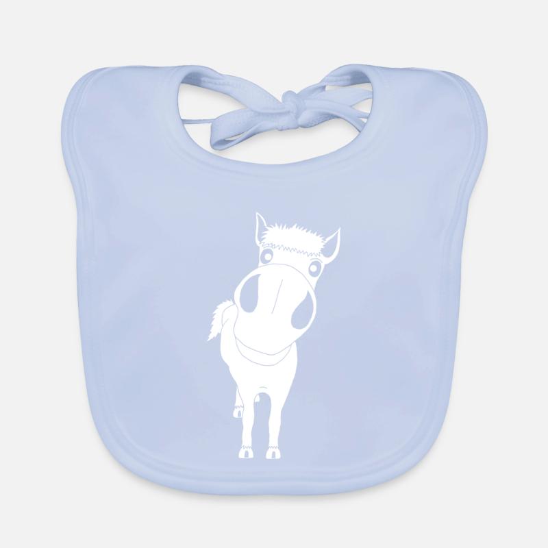 Gros plan sur un cheval blanc Bavoir bio Bébé