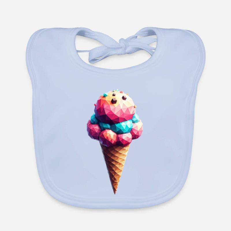 Eine leckere Eiswaffel im Polygon-Stil Baby Bio-Lätzchen