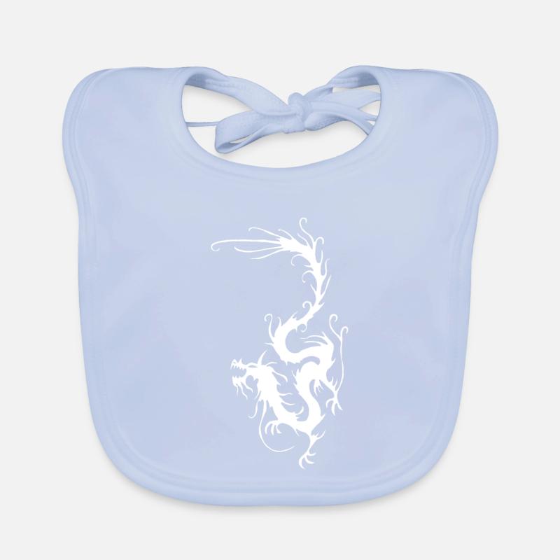 Weißer Rauch Drache Baby Bio-Lätzchen