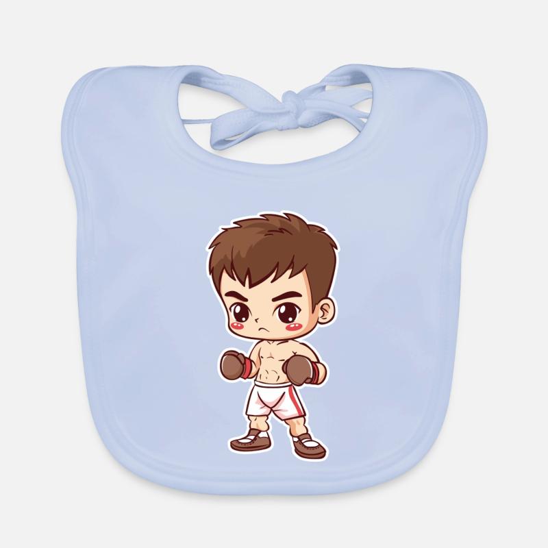 Kickboxer garçon style dessin animé Bavoir bio Bébé