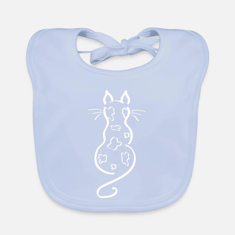 Cat Minimalist Line Back Patches Bengal Organic Baby Bibs