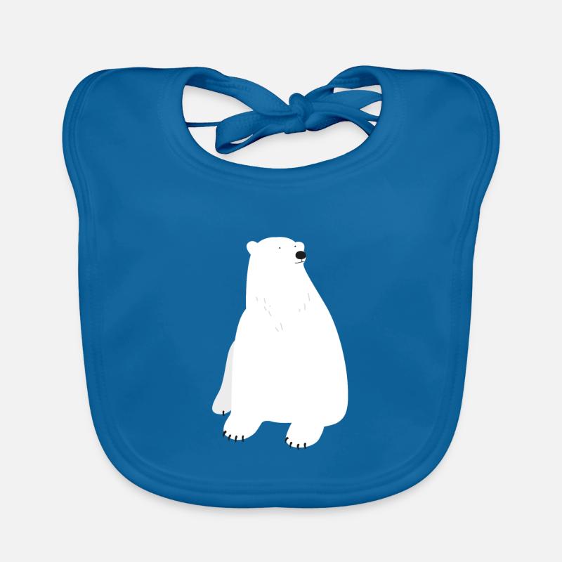 Eisbär - Baby Bio-Lätzchen - Pfauenblau