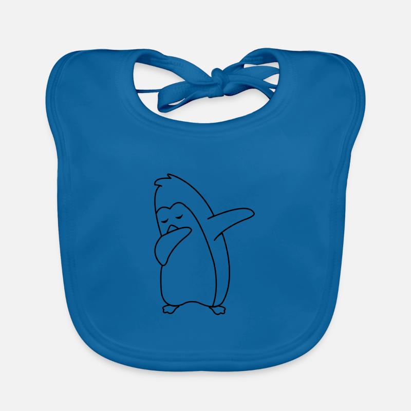 pinguin dabbing - Baby Bio-Lätzchen - Pfauenblau