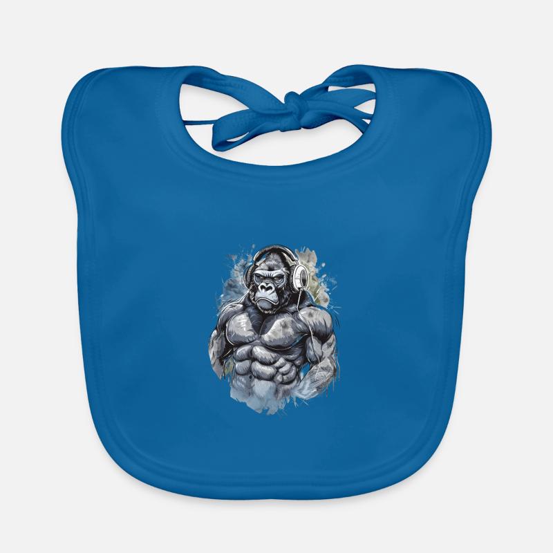 Muscle Gorilla Beats Gym Motivation Baby Bio-Lätzchen