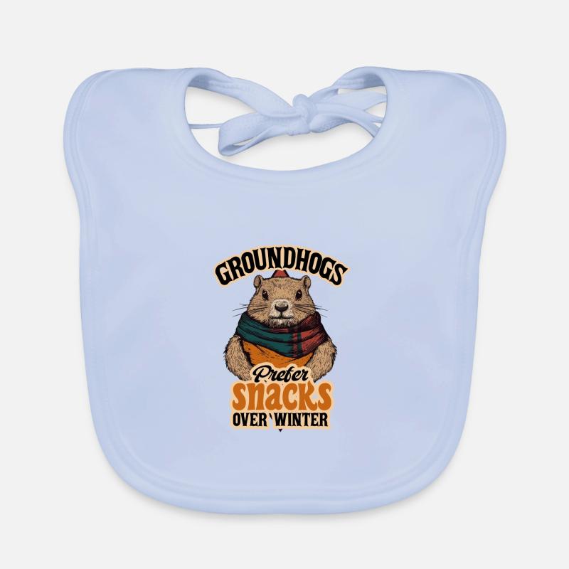 Groundhogs Prefer Snacks Over Winter Delight Organic Baby Bibs