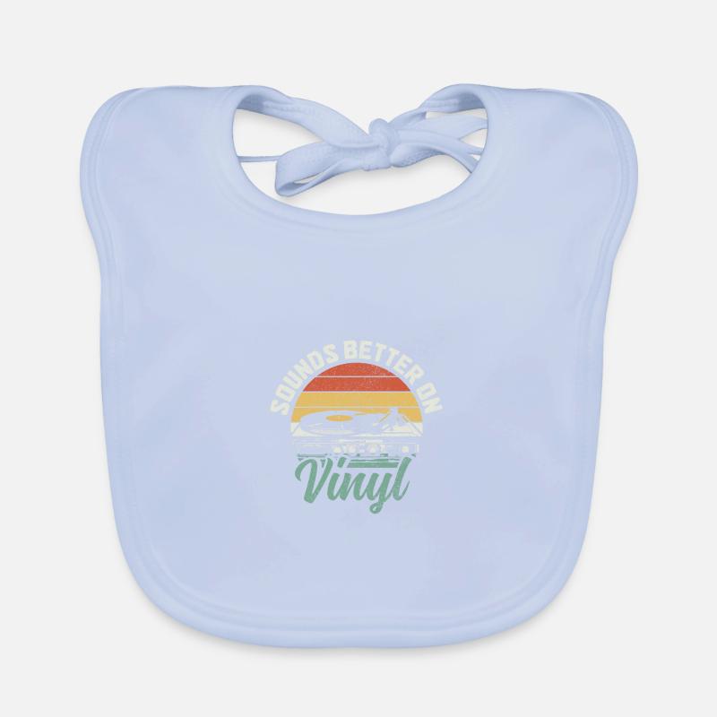 Vinyl Record Vintage DJ Gift Organic Baby Bibs