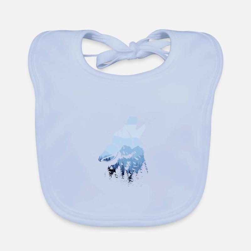 Heulender Wolf Geschenk Baby Bio-Lätzchen
