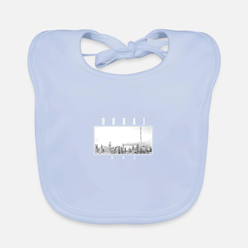 Dubai Skyline UAE Souvenir Organic Baby Bibs