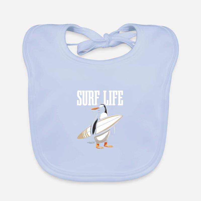 Surf pingouin drôle surfeur cadeau Bavoir bio Bébé