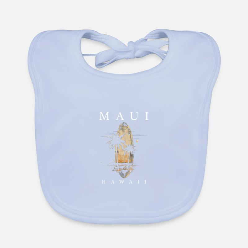 Maui Hawaii Surfing Surfer Gift Organic Baby Bibs