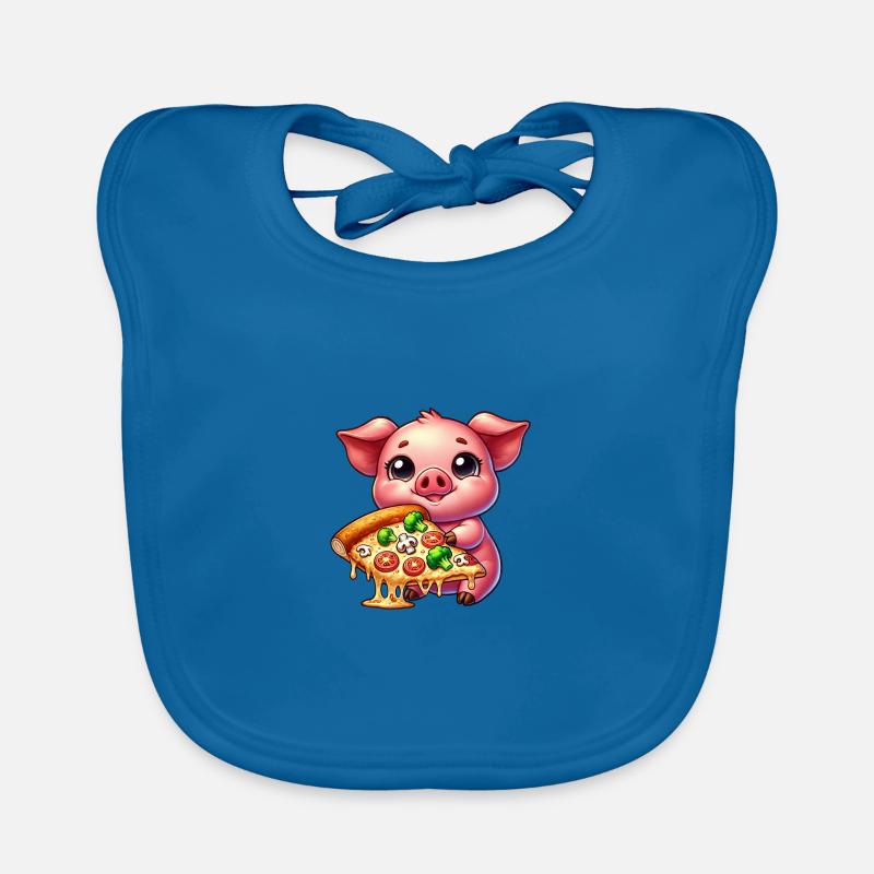 Cochon joyeux aime la pizza restauration rapide Bavoir bio Bébé