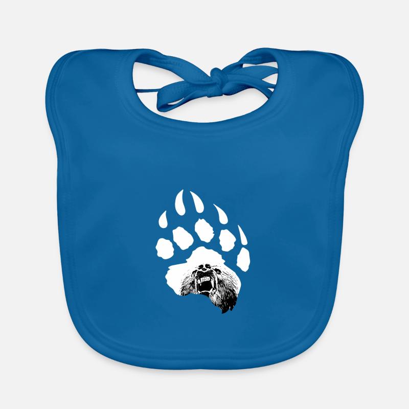 ours - Bavoir bio Bébé - bleu paon