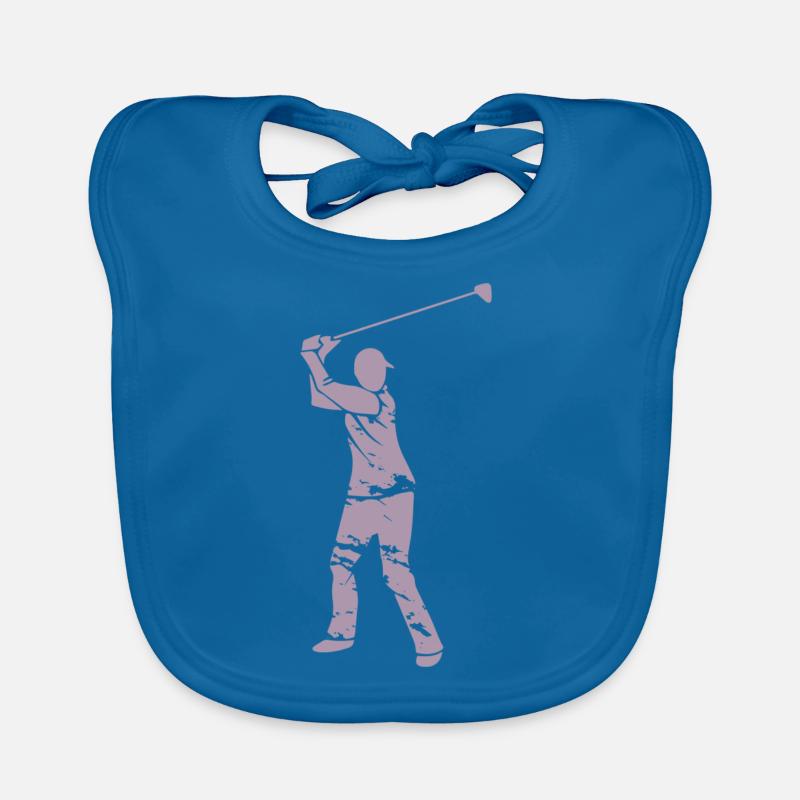 Golf Golfer Silhouette - Weißes Grunge Design Baby Bio-Lätzchen