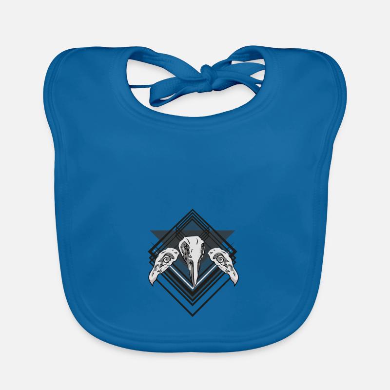 Bird Skull - Bavoir bio Bébé - bleu paon