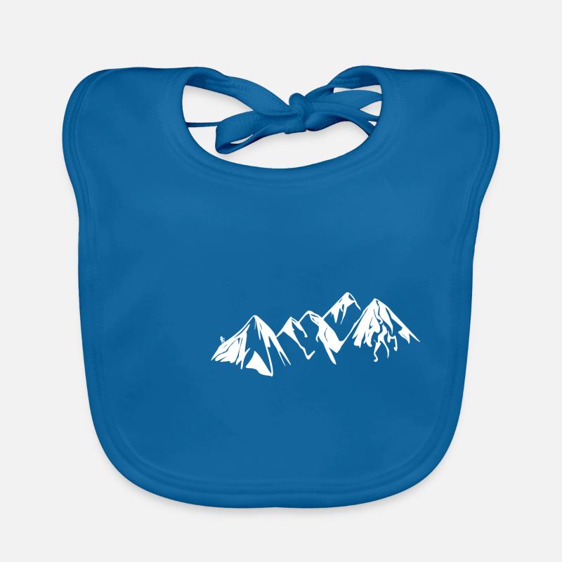 Mountains with hikers Organic Baby Bibs