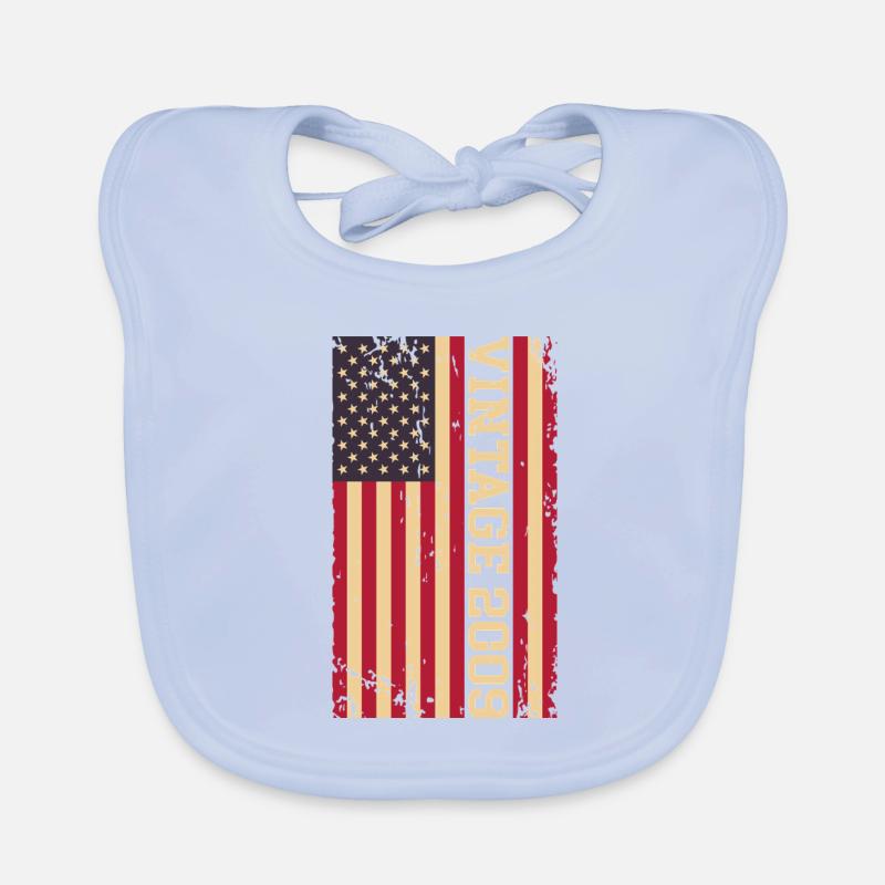 Millésime 2009 Drapeau des États-Unis Bavoir bio Bébé